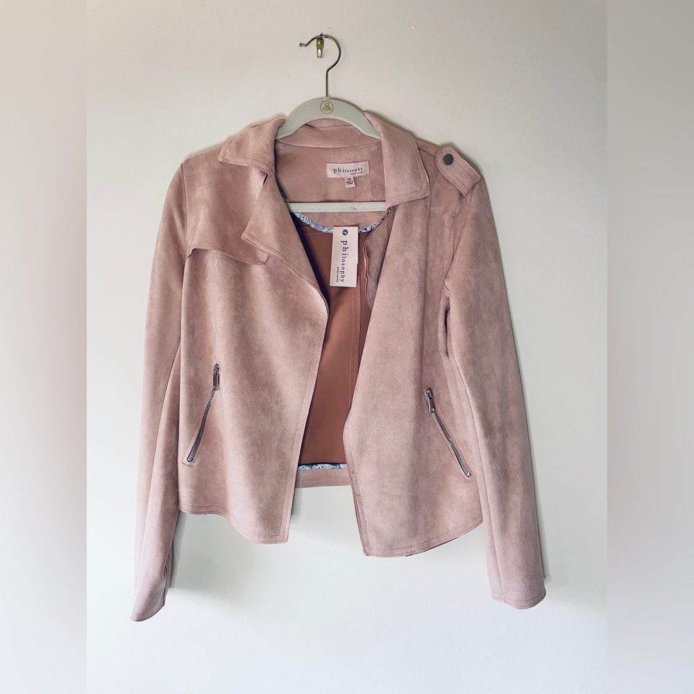Philosophy Blush Faux Suede Jacket